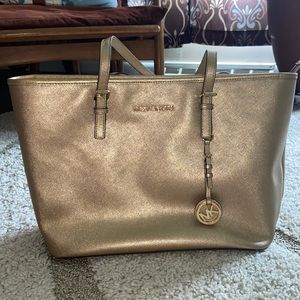 Large Gold Micheal Kors Tote